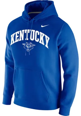 Nike Kentucky Wildcats Mens Blue Club Fleece Design Long Sleeve Hoodie