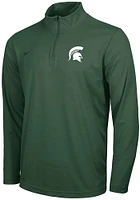 Nike Michigan State Spartans Mens Green Intensity Long Sleeve Qtr Zip Pullover