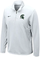 Nike Michigan State Spartans Mens White Dri-FIT Training Long Sleeve Qtr Zip Pullover