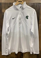 Nike Michigan State Spartans Mens White Dri-FIT Training Long Sleeve Qtr Zip Pullover