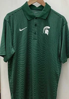 Nike Michigan State Spartans Mens Green Stadium Stripe Short Sleeve Polo