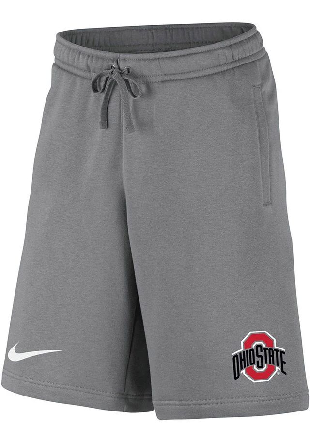 Nike Ohio State Buckeyes Mens Grey Club Fleece Shorts