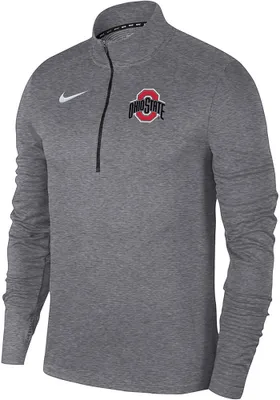 Nike Ohio State Buckeyes Mens Grey Pacer Long Sleeve Qtr Zip Pullover