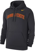 Nike Iowa State Cyclones Mens Grey Club Fleece Arch Name Long Sleeve Hoodie
