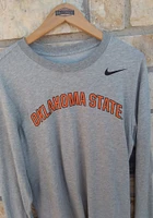 Nike Oklahoma State Cowboys Grey Dri-FIT Arch Name Long Sleeve T Shirt