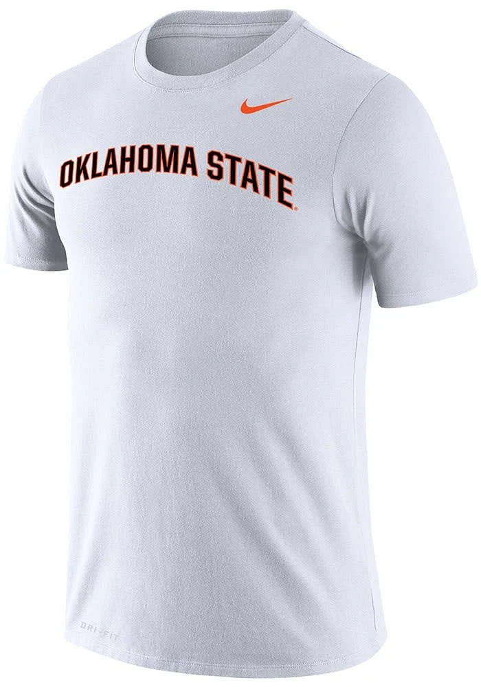 Nike Oklahoma State Cowboys White Legend Arch Name Design Short Sleeve T Shirt