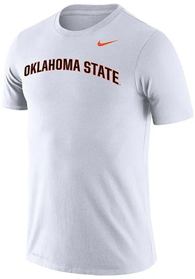 Nike Oklahoma State Cowboys White Legend Arch Name Design Short Sleeve T Shirt