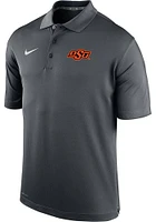 Nike Oklahoma State Cowboys Mens Grey Varsity Logo Short Sleeve Polo