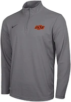 Nike Oklahoma State Cowboys Mens Grey Intensity Logo Long Sleeve Qtr Zip Pullover