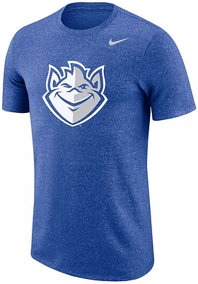 Nike Saint Louis Billikens Blue Marled Logo Short Sleeve T Shirt