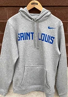 Nike Saint Louis Billikens Mens Grey Club Fleece Wordmark Long Sleeve Hoodie