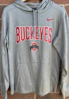 Nike Ohio State Buckeyes Mens Grey Flat Top Therma Essential Hood