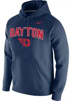 Nike Dayton Flyers Mens Navy Blue Club Fleece Design Long Sleeve Hoodie