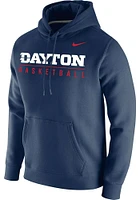 Nike Dayton Flyers Mens Navy Blue Club Fleece Long Sleeve Hoodie