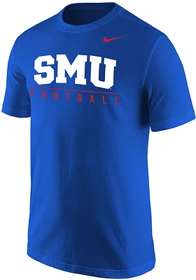 Nike SMU Mustangs Blue Core Football Short Sleeve T Shirt