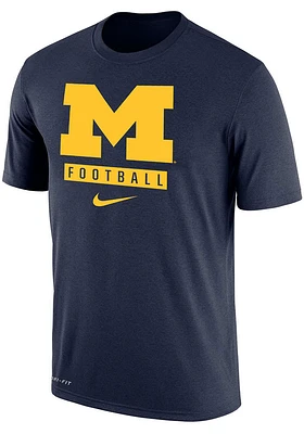 Nike Michigan Wolverines Blue Football Dri-FIT Short Sleeve T Shirt