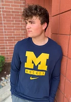 Nike Michigan Wolverines Blue Dri-FIT Hockey Long Sleeve T Shirt