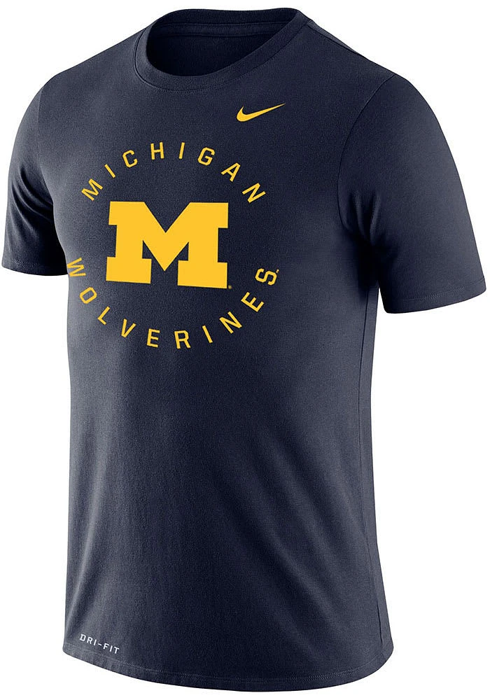 Nike Michigan Wolverines Blue Legend Circle Graphic Short Sleeve T Shirt