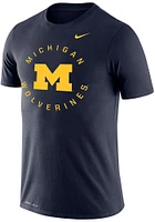 Nike Michigan Wolverines Blue Legend Circle Graphic Short Sleeve T Shirt