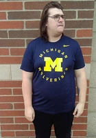 Nike Michigan Wolverines Blue Legend Circle Graphic Short Sleeve T Shirt