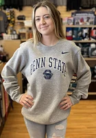 Nike Penn State Nittany Lions Mens Grey Club Fleece Long Sleeve Crew Sweatshirt