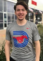 Nike SMU Mustangs Grey Legend Triple D Short Sleeve T Shirt