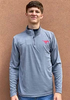 Nike SMU Mustangs Mens Grey Intensity Logo Long Sleeve Qtr Zip Pullover