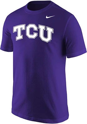 Nike TCU Horned Frogs Purple Core Wordmark Short Sleeve T Shirt