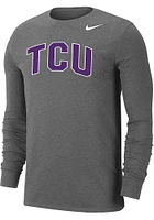 Nike TCU Horned Frogs Grey Dri-FIT Arch Name Long Sleeve T Shirt