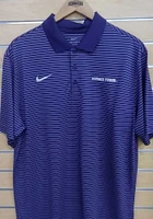 Nike TCU Horned Frogs Mens Purple Stadium Stripe Wordmark Short Sleeve Polo