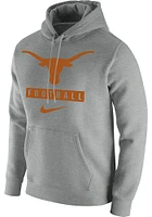 Nike Texas Longhorns Mens Grey Club Fleece Football Long Sleeve Hoodie