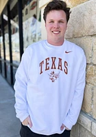 Nike Texas Longhorns Mens White Club Fleece Long Sleeve Crew Sweatshirt