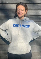 Nike Creighton Bluejays Mens Grey Wordmark Club Fleece Long Sleeve Hoodie