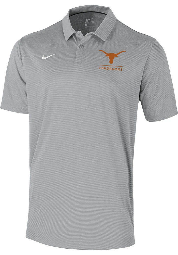 Nike Texas Longhorns Mens Grey Heather Short Sleeve Polo