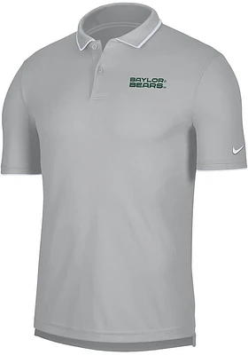 Nike Baylor Bears Mens Silver UV Collegiate Short Sleeve Polo