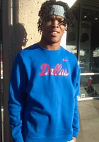 Nike SMU Mustangs Mens Blue Club Fleece Long Sleeve Crew Sweatshirt