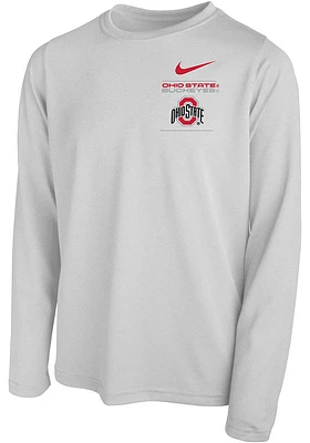 Nike Ohio State Buckeyes Youth White Legend Sideline Long Sleeve T-Shirt