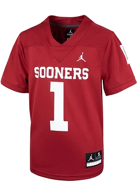 Nike Oklahoma Sooners Boys Cardinal Sideline Replica No 1 Football Jersey