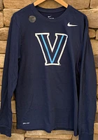 Nike Villanova Wildcats Navy Blue Dri-FIT Big Logo Long Sleeve T Shirt