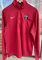 Nike Temple Owls Mens Crimson Training Long Sleeve Qtr Zip Pullover