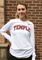 Nike Temple Owls White Dri-FIT Arch Name Long Sleeve T Shirt