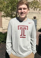 Nike Temple Owls Grey Dri-FIT Big Logo Long Sleeve T Shirt