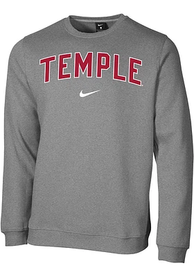 Nike Temple Owls Mens Club Fleece Long Sleeve Crew Sweatshirt