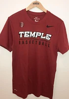 Nike Temple Owls Crimson Dri-FIT Basketball Short Sleeve T Shirt
