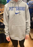 Nike Pitt Panthers Mens Grey Club Fleece Long Sleeve Hoodie