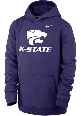 Nike K-State Wildcats Youth Club Fleece Long Sleeve Hoodie
