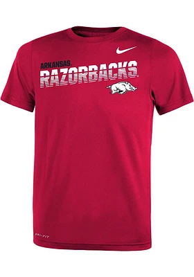 Nike Arkansas Razorbacks Youth Cardinal LR Facility Sideline Short Sleeve T-Shirt