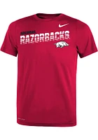 Nike Arkansas Razorbacks Youth Cardinal LR Facility Sideline Short Sleeve T-Shirt