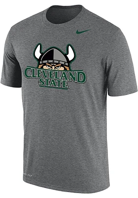 Nike Cleveland State Vikings Grey Dri-FIT Logo Short Sleeve T Shirt