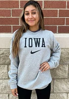 Nike Iowa Hawkeyes Mens Grey Club Fleece Long Sleeve Crew Sweatshirt